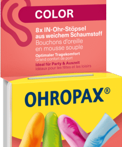 Ohropax Color, penasti čepki za ušesa, 8 čepkov